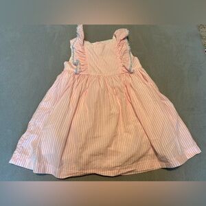 James and Lottie pink and white stripe dress